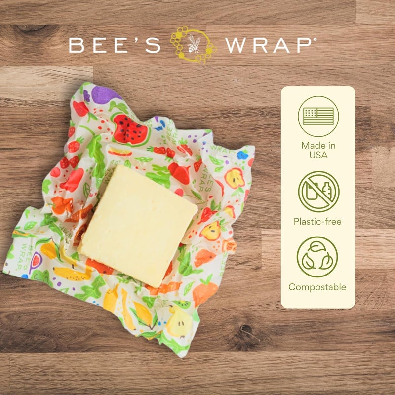 Bee's Wrap Beeswax Wraps for Food - Garden Party 3 Pack (2M 1 Sandwich) Made in USA Reusable & Organic Food Wraps, Sandwich Wrap - Eco-Friendly Alternative to Aluminum Foil & Plastic Wrap - Image 5
